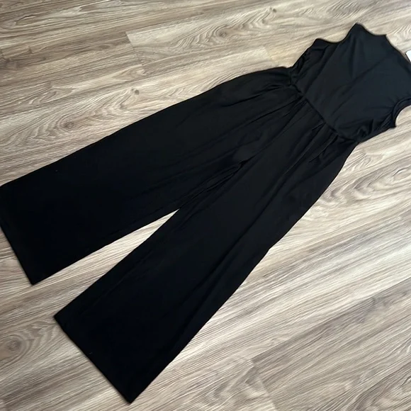 Pretty Garden Womens Summer One Piece Sleeveless Mock Neck Wide Leg Romper - Picture 8 of 9